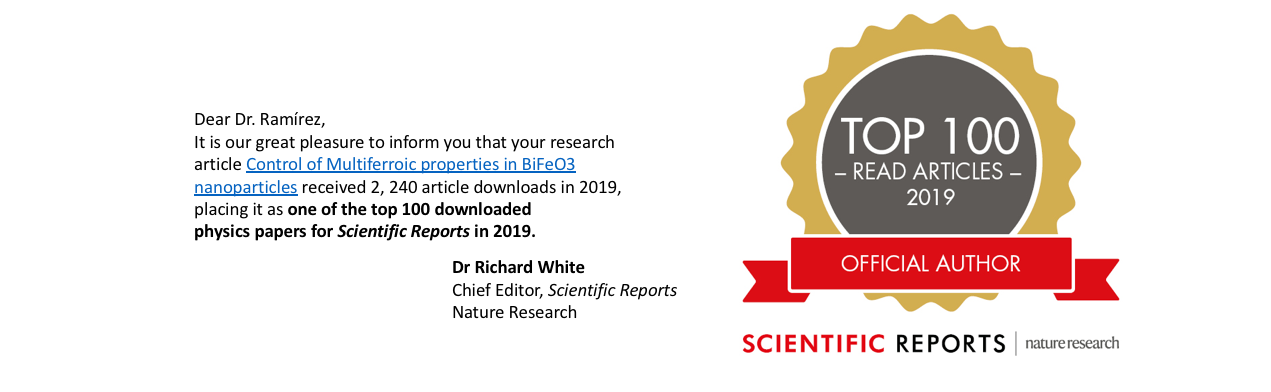 Our paper is the twenty-eighth most downloaded article from 2019 in Sci. Rep.